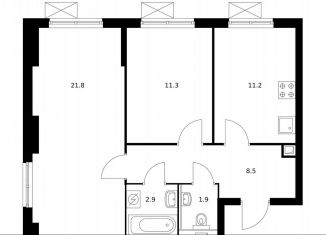 Продам 2-комнатную квартиру, 57.6 м2, Котельники, ЖК Белая Дача Парк, микрорайон Парковый, 2