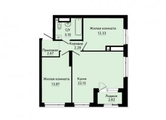 Продажа 2-ком. квартиры, 59.8 м2, Екатеринбург, ЖК ФорумПарк, 9, Верх-Исетский район