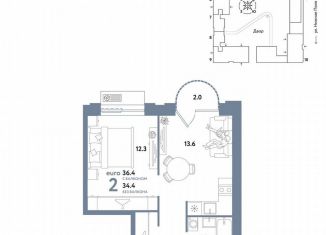 Продам 2-комнатную квартиру, 36.4 м2, Москва, ЮВАО