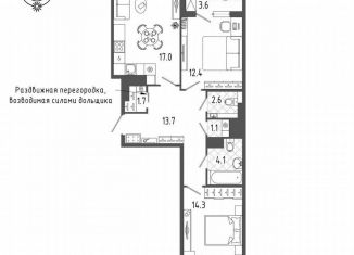 Продажа 2-комнатной квартиры, 68.7 м2, Санкт-Петербург, метро Фрунзенская, Измайловский бульвар, 9