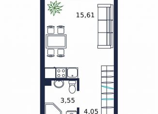 Продаю квартиру студию, 22.7 м2, Тюмень, улица Мелиораторов, 6А