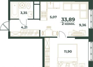 2-ком. квартира на продажу, 33.9 м2, Республика Башкортостан