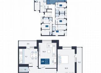 Продаю 2-ком. квартиру, 65.6 м2, Кингисепп, переулок Юности, 4
