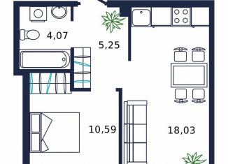 Продажа 1-ком. квартиры, 37.4 м2, Тюмень, улица Мелиораторов, 6А