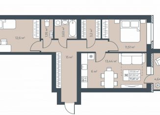 Продажа 3-ком. квартиры, 72 м2, Выкса