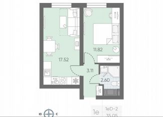 Продам 1-ком. квартиру, 34.1 м2, Санкт-Петербург, метро Проспект Ветеранов