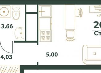 Продам квартиру свободная планировка, 20.7 м2, Республика Башкортостан