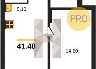 1-комнатная квартира на продажу, 42.7 м2, Новосибирск, Калининский район