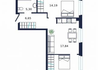 Продам 2-комнатную квартиру, 54.2 м2, Тюмень, Центральный округ, улица Мелиораторов, 6А