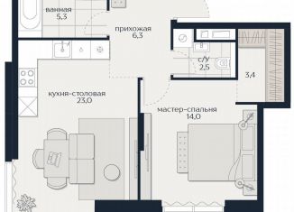 Продажа 2-комнатной квартиры, 54.5 м2, Москва, Гродненская улица, 18, Можайский район