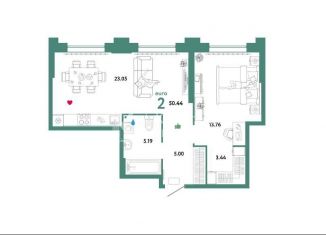 Продам 1-ком. квартиру, 50.6 м2, Тюмень, улица Тимофея Чаркова, 93, ЖК Звёздный