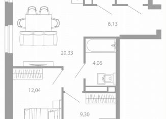 Продажа двухкомнатной квартиры, 56.4 м2, Астрахань, улица Николая Островского, 148/1