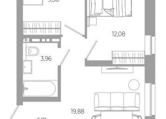 Продажа 2-ком. квартиры, 50.9 м2, Астрахань, Боевая улица, 132с3