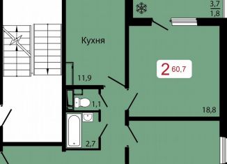 Продается 2-комнатная квартира, 54.6 м2, Красноярский край