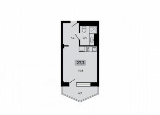 Продаю 1-ком. квартиру, 27.3 м2, Ольгинка, микрорайон Горизонт, 16