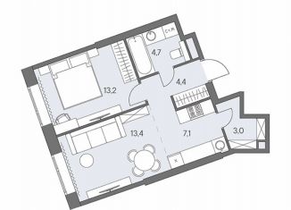 2-ком. квартира на продажу, 45.8 м2, Москва, ЗАО