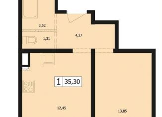 Продажа 1-комнатной квартиры, 35.3 м2, Краснодар, улица Автолюбителей, микрорайон Гидрострой