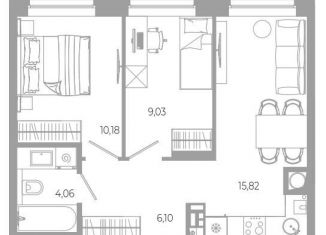 Продам двухкомнатную квартиру, 45.2 м2, Астрахань, Боевая улица, 132с2