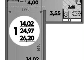 Продам квартиру студию, 26.2 м2, Ростов-на-Дону, улица Петренко, 2, ЖК Суворовский