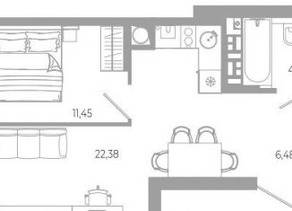 Продажа 1-ком. квартиры, 44.7 м2, Астрахань, Боевая улица, 132с3