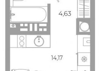 Продается квартира студия, 22.6 м2, Астрахань, Боевая улица, 132с3