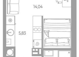 Продам квартиру студию, 27.2 м2, Астрахань, Боевая улица, 132с3