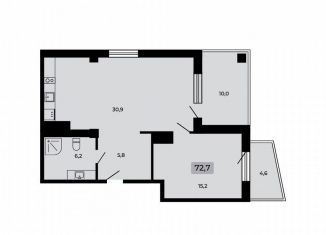 Продается 1-комнатная квартира, 72.7 м2, Ольгинка, микрорайон Горизонт, 16