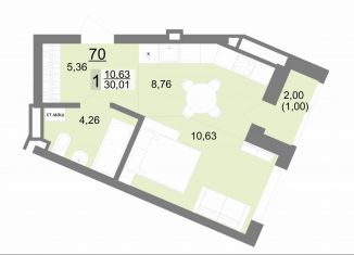 Продам квартиру студию, 30 м2, Екатеринбург, Тенистая улица, 8с5