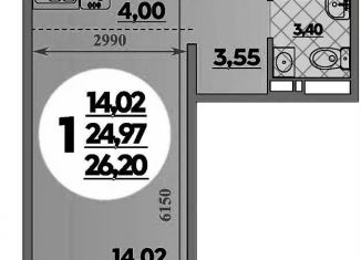 Продаю квартиру студию, 26.2 м2, Ростов-на-Дону, улица Петренко, 1, ЖК Суворовский