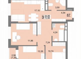 Продается 3-комнатная квартира, 72.9 м2, Екатеринбург, Тенистая улица, 8с5