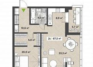 Продам 1-ком. квартиру, 84.7 м2, Новосибирск, Красный проспект, 104