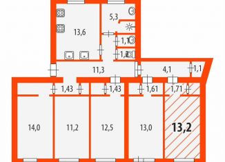 Продается комната, 13.2 м2, Санкт-Петербург, переулок Декабристов, 8, метро Приморская