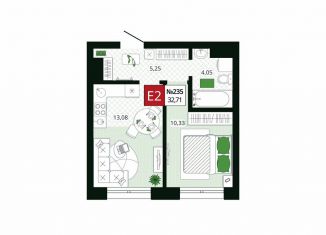 Продам 1-комнатную квартиру, 32.7 м2, Тула