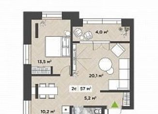 Продается 1-комнатная квартира, 52.8 м2, Новосибирск, Красный проспект, 104