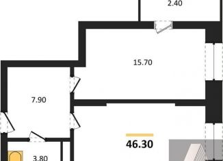 Продажа 1-комнатной квартиры, 46.3 м2, Новосибирск, Приморская улица, 15с1