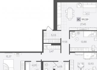 Продается 3-ком. квартира, 99.6 м2, Тюмень