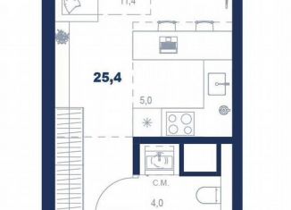 Продажа квартиры студии, 25.4 м2, Екатеринбург, улица Саввы Белых, 6, Октябрьский район