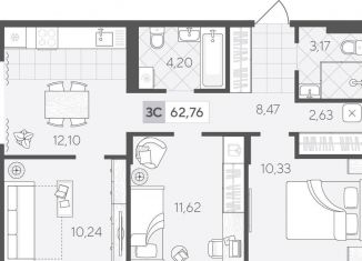 Продам 3-комнатную квартиру, 62.8 м2, Тюмень