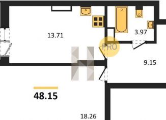 Продажа 1-ком. квартиры, 48.2 м2, Новосибирск, метро Студенческая