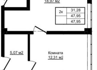 Продаю двухкомнатную квартиру, 48 м2, Сочи, Пластунская улица, 104Бк1, микрорайон Заречный