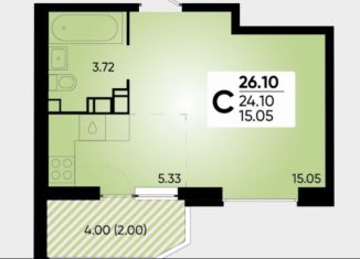 Продам квартиру студию, 26.1 м2, Краснодар, микрорайон Достояние