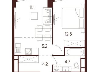 1-ком. квартира на продажу, 37.7 м2, Москва, САО