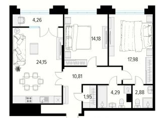 Продаю 2-ком. квартиру, 78.4 м2, Рязань, Татарская улица, 2к1