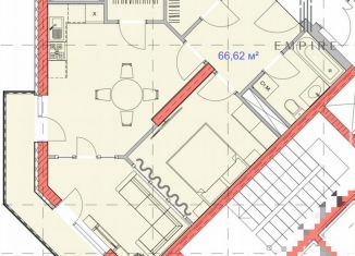 Продажа 2-ком. квартиры, 66.6 м2, Грозный, Путинский район, улица Нурсултана Абишевича Назарбаева, 7