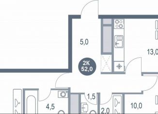 Продажа 2-ком. квартиры, 52 м2, Котельники, микрорайон Новые Котельники, 11