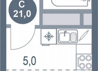 Квартира на продажу студия, 21 м2, Котельники, микрорайон Новые Котельники, к13