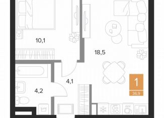 Продажа однокомнатной квартиры, 36.9 м2, Курск