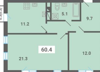 Продается 2-ком. квартира, 60.4 м2, поселок Мещерино, улица 4-й квартал, 21