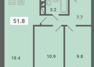 Продается 2-комнатная квартира, 51.8 м2, поселок Мещерино, улица 4-й квартал, 21