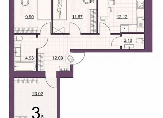 Продаю 3-комнатную квартиру, 79.8 м2, Октябрьский